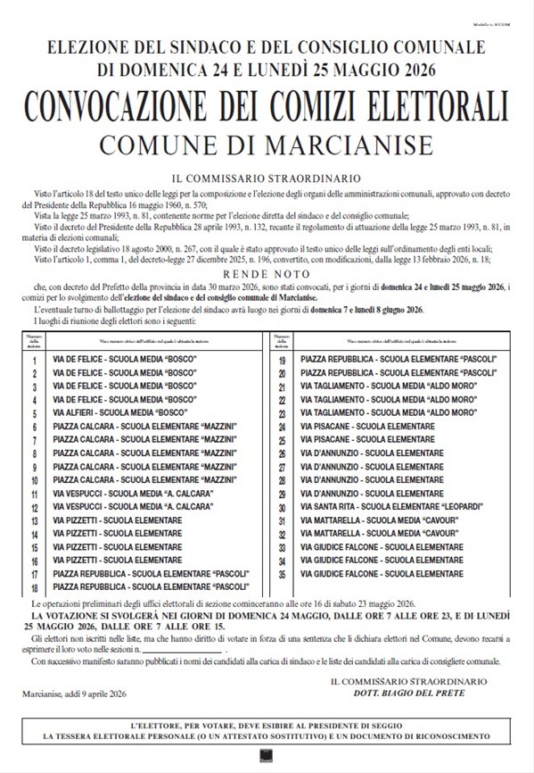 convocazione dei comizi elettorali